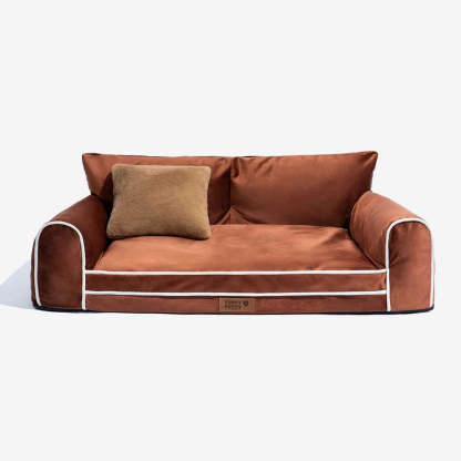 Deluxe Silk Velvet Removable Bolster Orthopaedic Dog Bed With Pillow - RegalRest