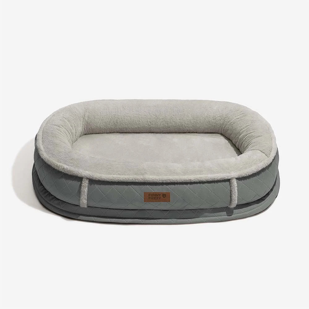 Deluxe Faux Leather & Plush Removable Orthopaedic Donut Dog Bed - WarmNest