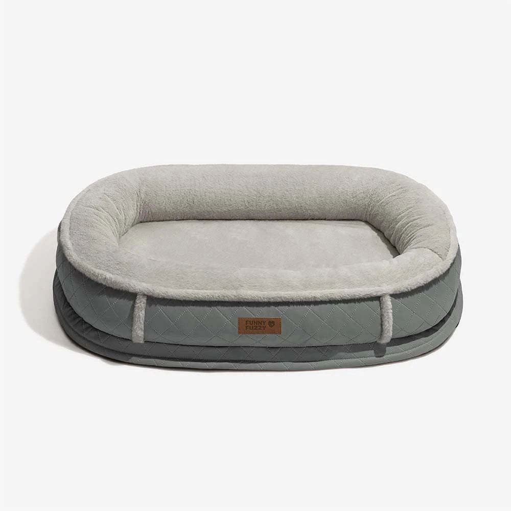Deluxe Faux Leather & Plush Removable Orthopaedic Donut Dog Bed - WarmNest