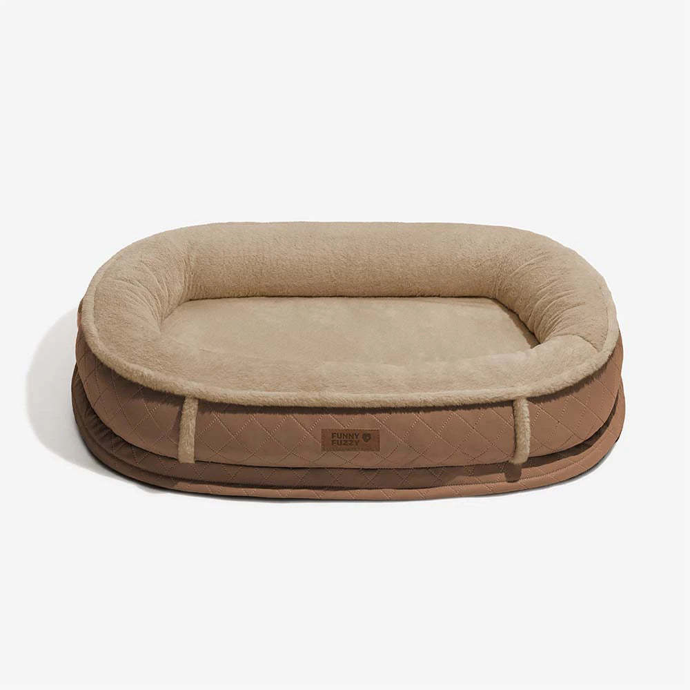 Deluxe Faux Leather & Plush Removable Orthopaedic Donut Dog Bed - WarmNest