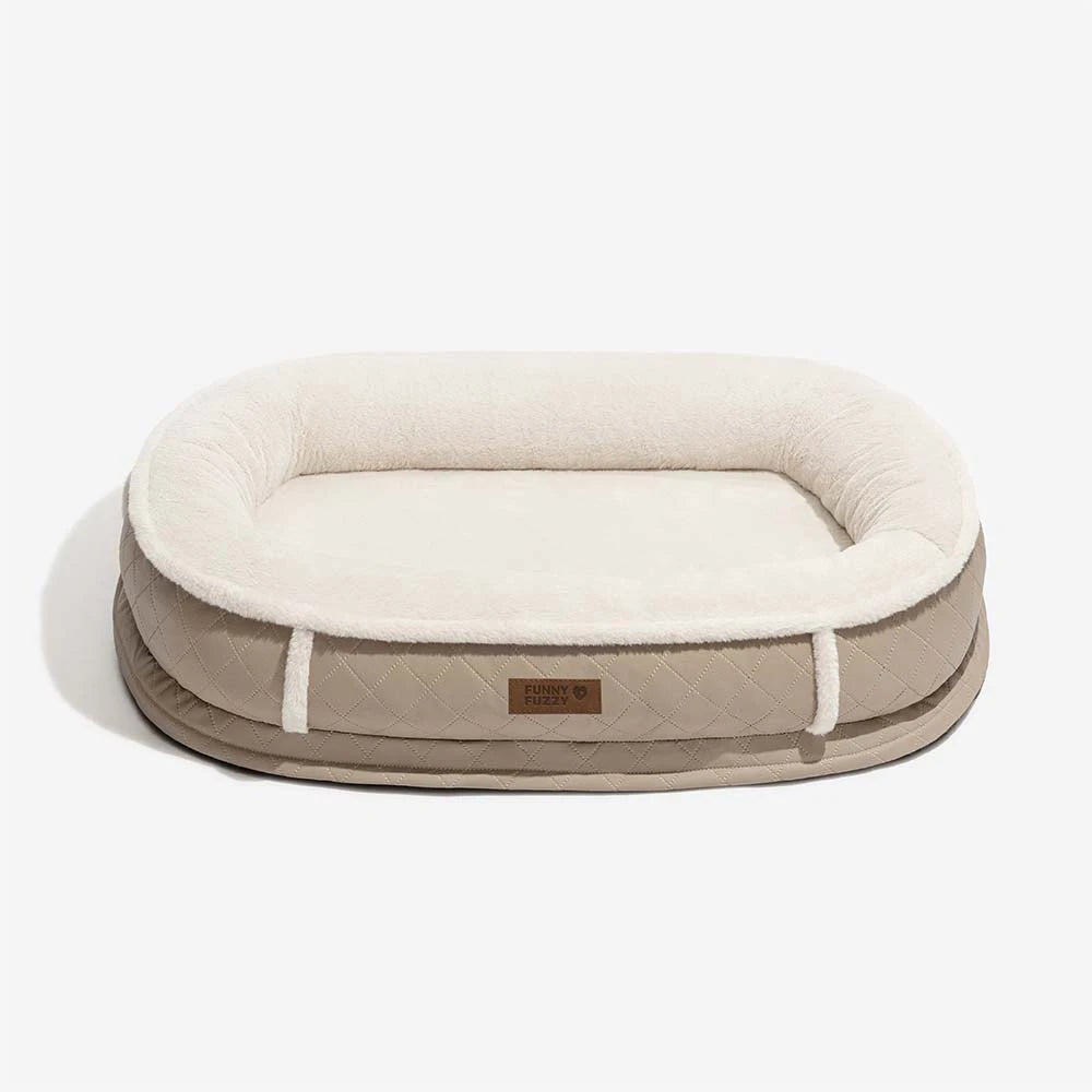 Deluxe Faux Leather & Plush Removable Orthopaedic Donut Dog Bed - WarmNest