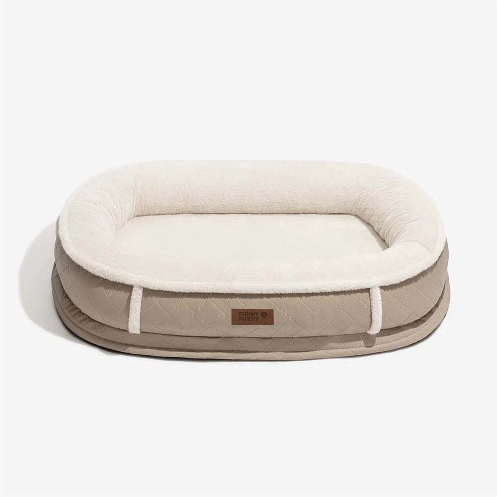 Deluxe Faux Leather & Plush Removable Orthopaedic Donut Dog Bed - WarmNest