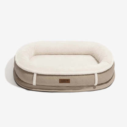 Deluxe Faux Leather & Plush Removable Orthopaedic Donut Dog Bed - WarmNest