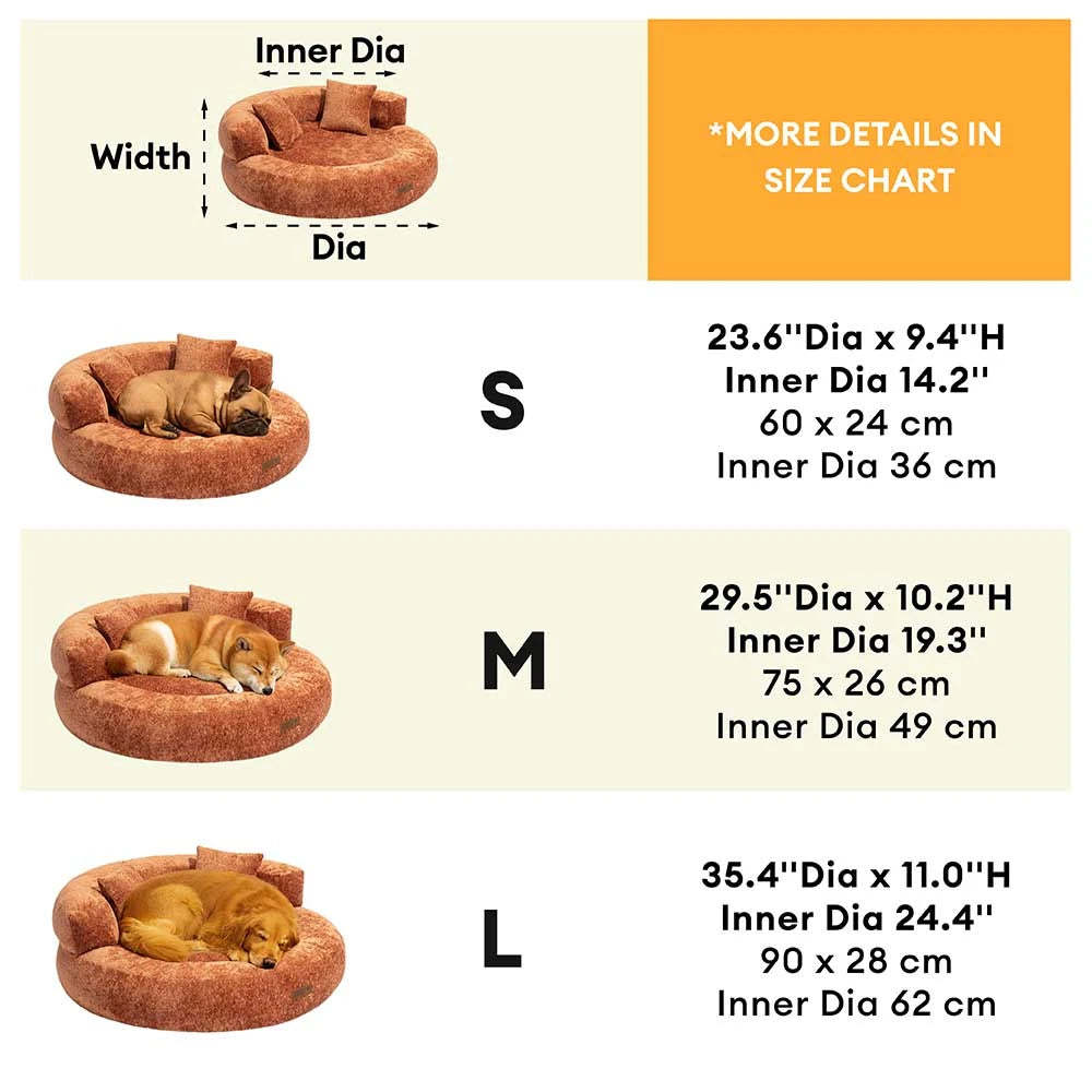 Luxe Diamond Velvet Removable Orthopaedic Donut Dog Bed With Pillow - DreamNest