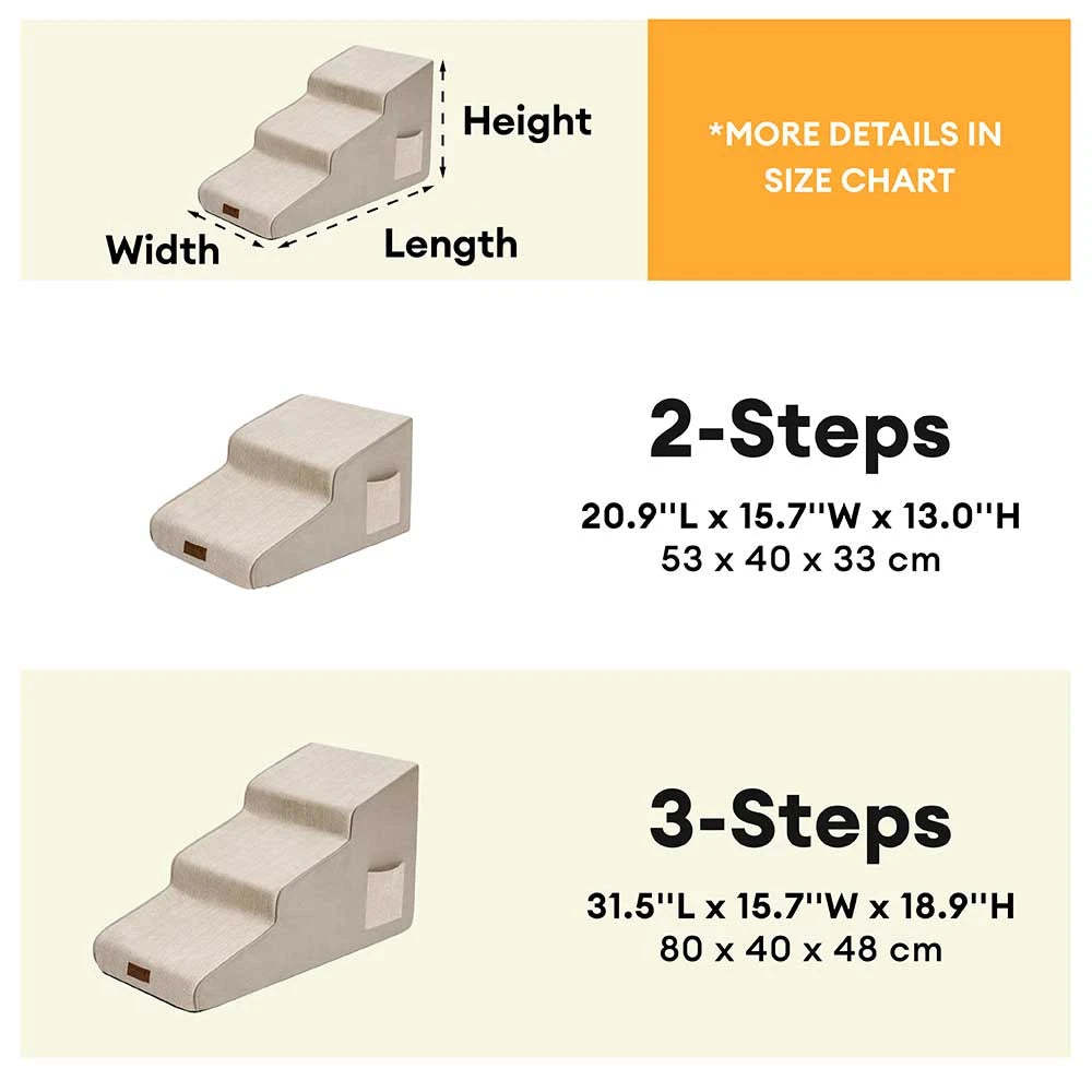 Chenille Extra Wide Non-Slip Removable Sponge Pet Steps - SafeRamp