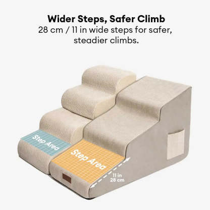 Chenille Extra Wide Non-Slip Removable Sponge Pet Steps - SafeRamp