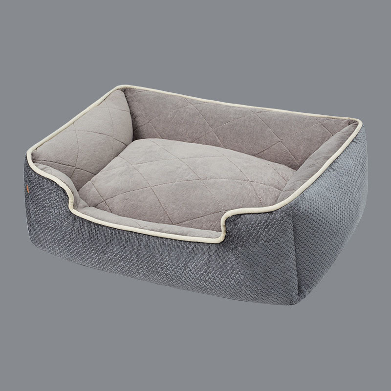 Thickened Warm Fleece Removable Square Dog Bed