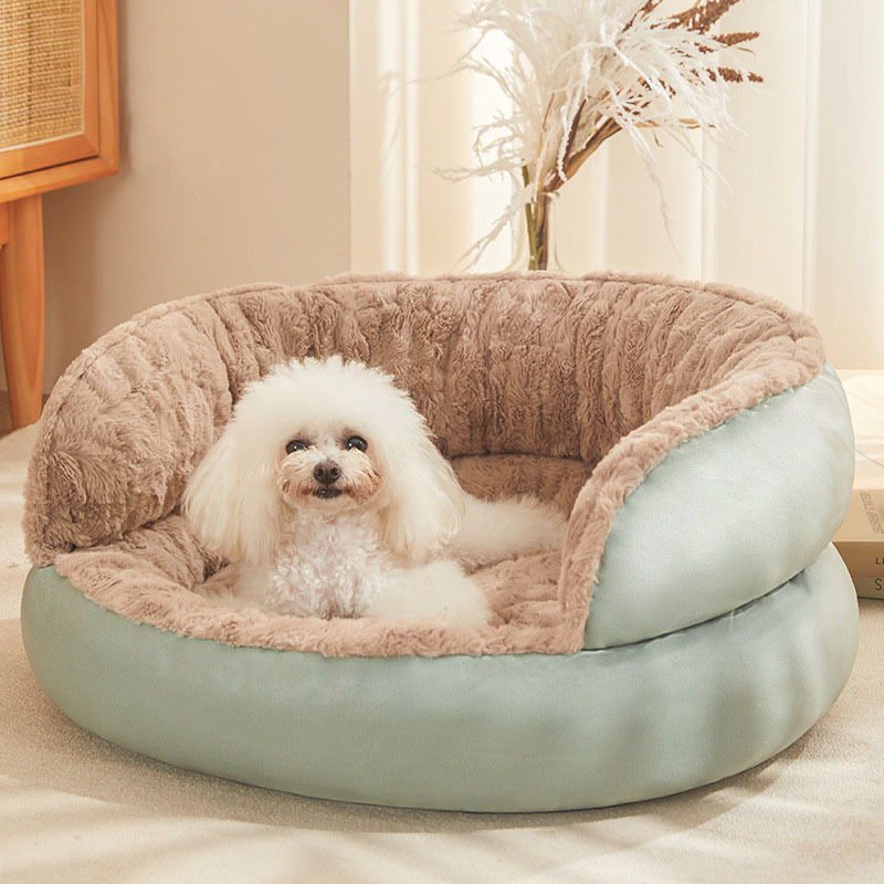 Cosy Backrest Pet Bed Deep Sleeping Waterproof Dog Bed