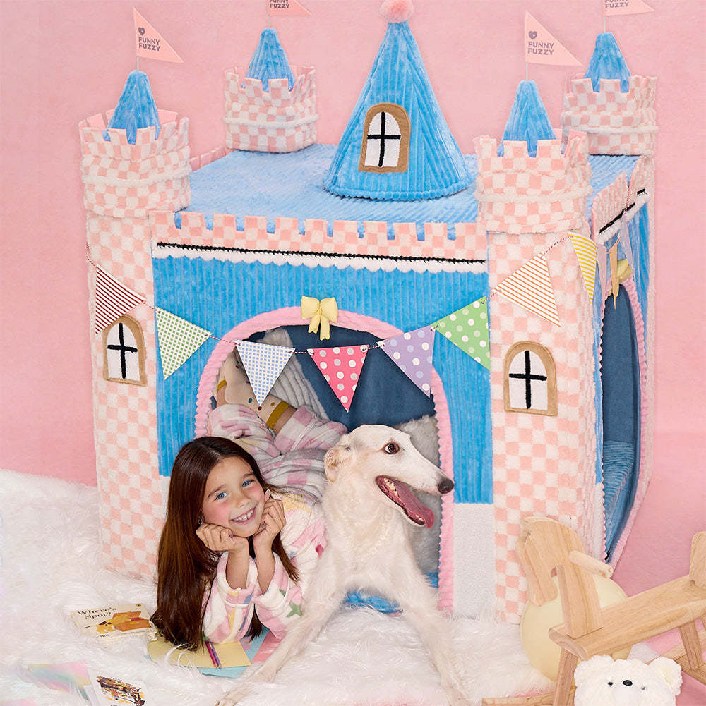 FUNNYFUZZY Cosy Orthopaedic Kids Indoor Play Tent Dog Tent Bed - Fairytale Dreamland