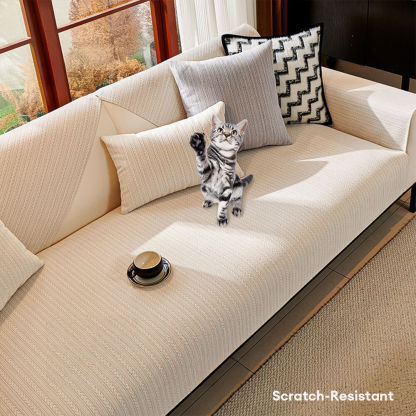 Minimalist Waterproof Wheat Stripe Design Chenille Sofa Cover