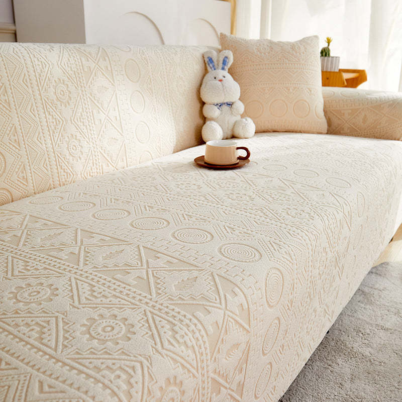 Bohemian Jacquard Stretch Full-Cover Anti-Slip Sofa Cover With Pillowc