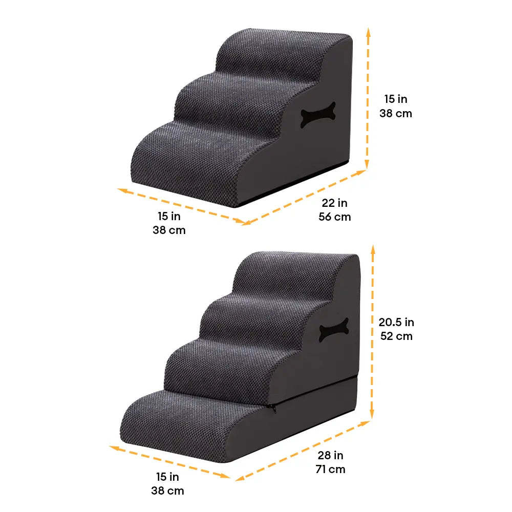 Adjustable Non-Slip Washable Soft Dog Steps with Gentle Ramp
