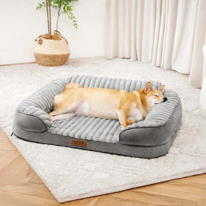 Fluffy Plush Orthopaedic Washable Bolster Dog Bed - ComfyPaws