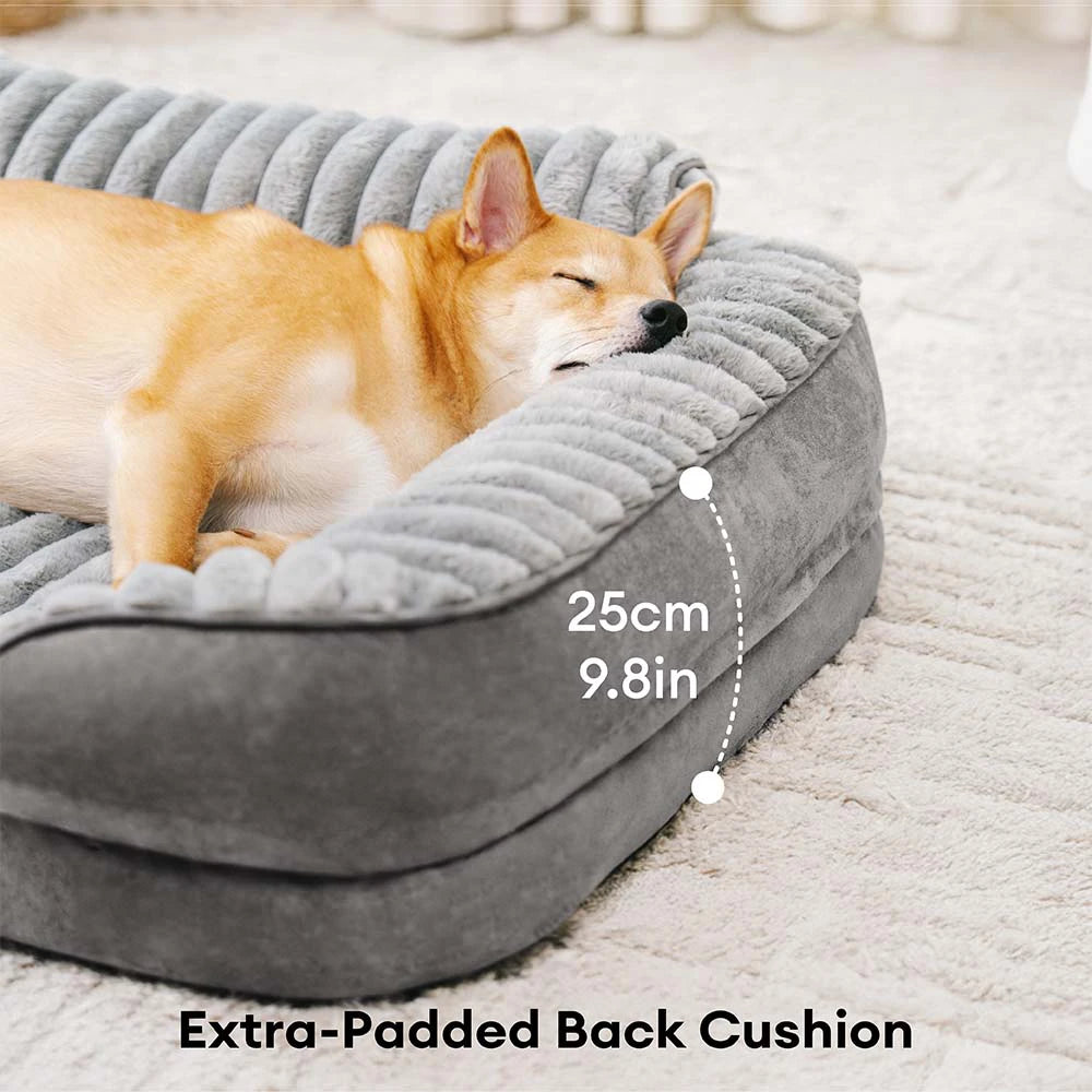 Fluffy Plush Orthopaedic Washable Bolster Dog Bed - ComfyPaws