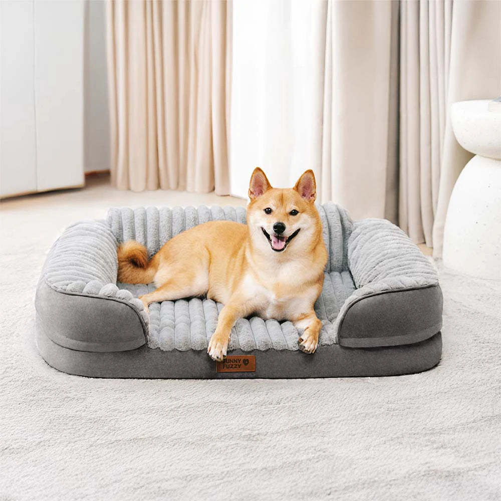 Fluffy Plush Orthopaedic Washable Bolster Dog Bed - ComfyPaws