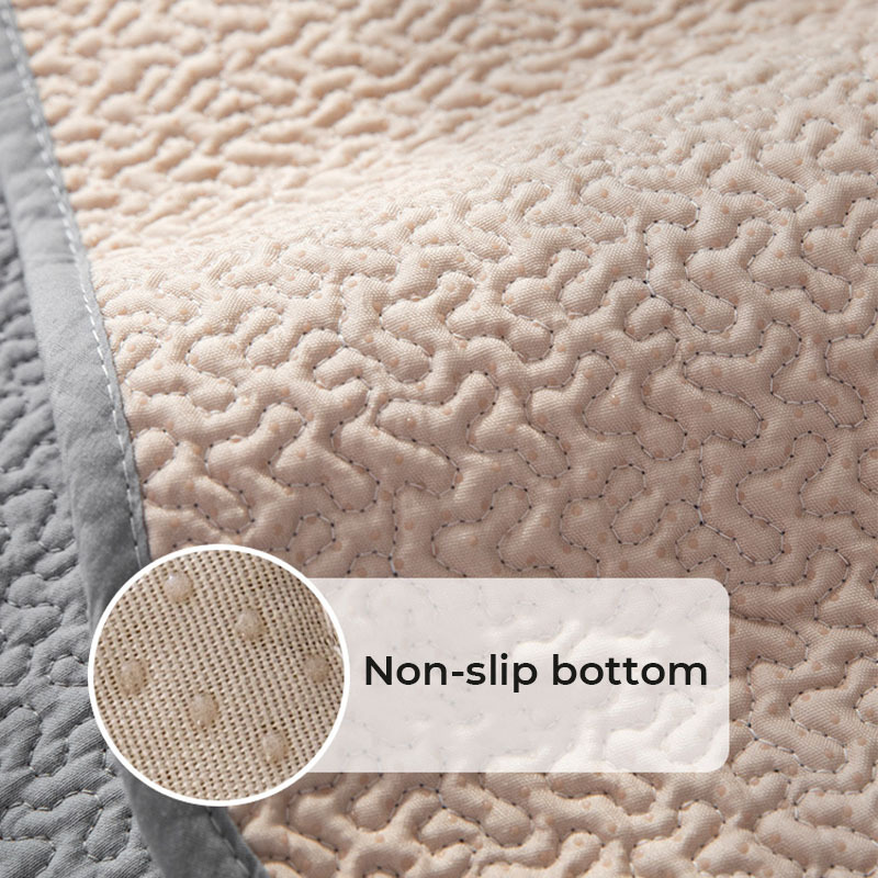 Light Colour Cotton Lace Trim Sofa Cover with Knitted Hat