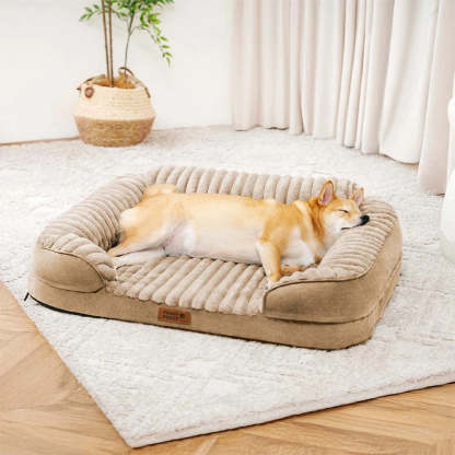 Fluffy Plush Orthopaedic Washable Bolster Dog Bed - ComfyPaws