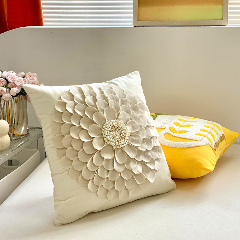 3D Rose Petal Dutch Velvet Sofa Cushion