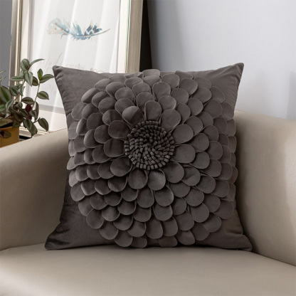 3D Rose Petal Dutch Velvet Sofa Cushion