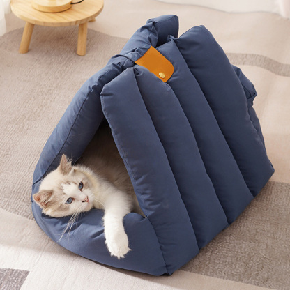 2-in-1 Versatile Warm Semi-enclosed Cat Bed