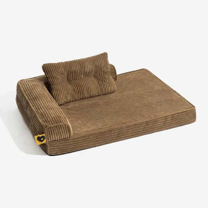 Corduroy Anti-Scratch Removable Orthopaedic Dog Bed with Pillow - ComfySofa