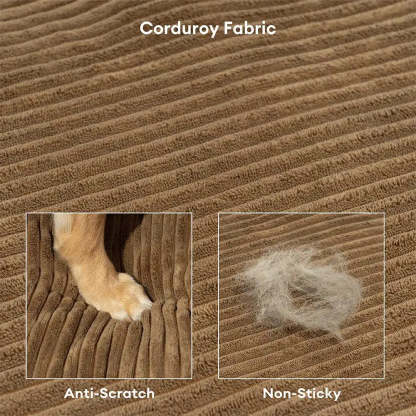 Corduroy Anti-Scratch Removable Orthopaedic Dog Bed with Pillow - ComfySofa