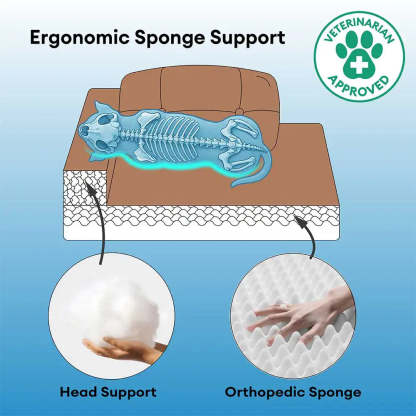 Corduroy Anti-Scratch Removable Orthopaedic Dog Bed with Pillow - ComfySofa