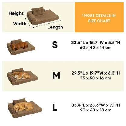 Corduroy Anti-Scratch Removable Orthopaedic Dog Bed with Pillow - ComfySofa