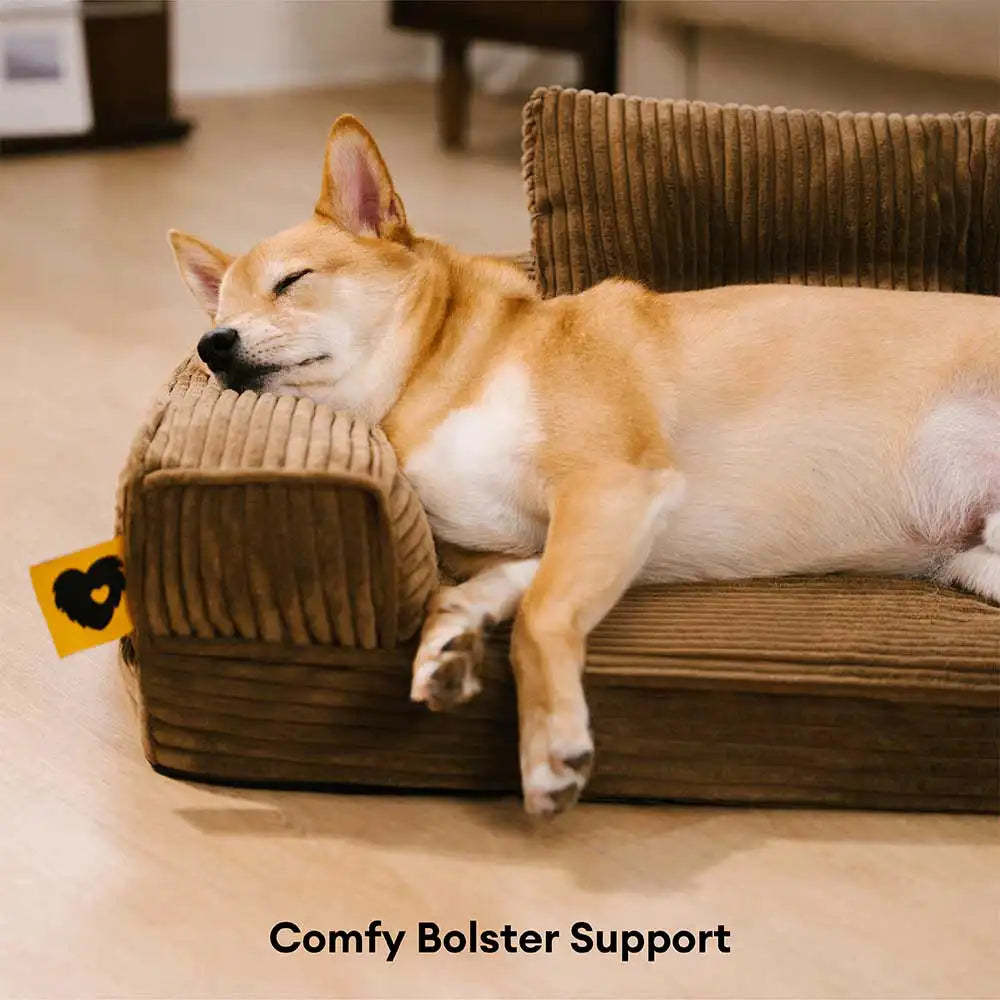 Corduroy Anti-Scratch Removable Orthopaedic Dog Bed with Pillow - ComfySofa