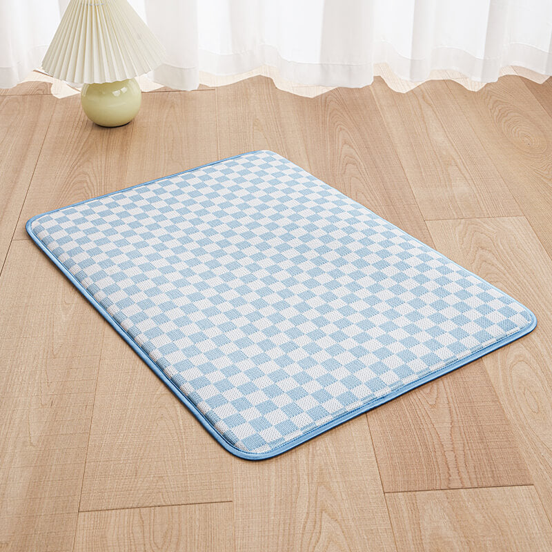 Chequerboard Ice Silk Dog Cooling Sleeping Mat