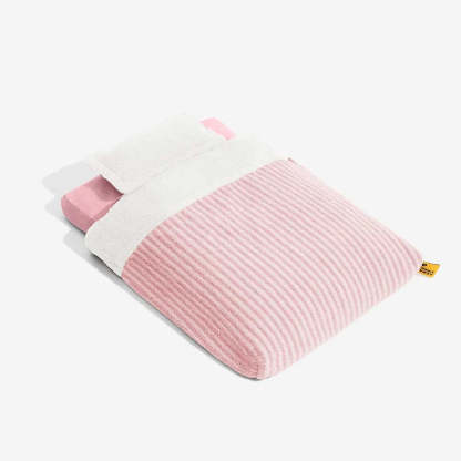 Plush Striped Cave Covered Orthopaedic Dog Bed With Pillow - FluffyWarm