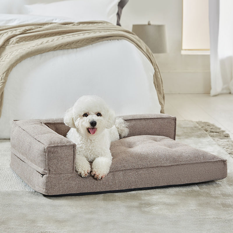 Classic Herringbone Lambswool Pet Bed Removable Dog Bed