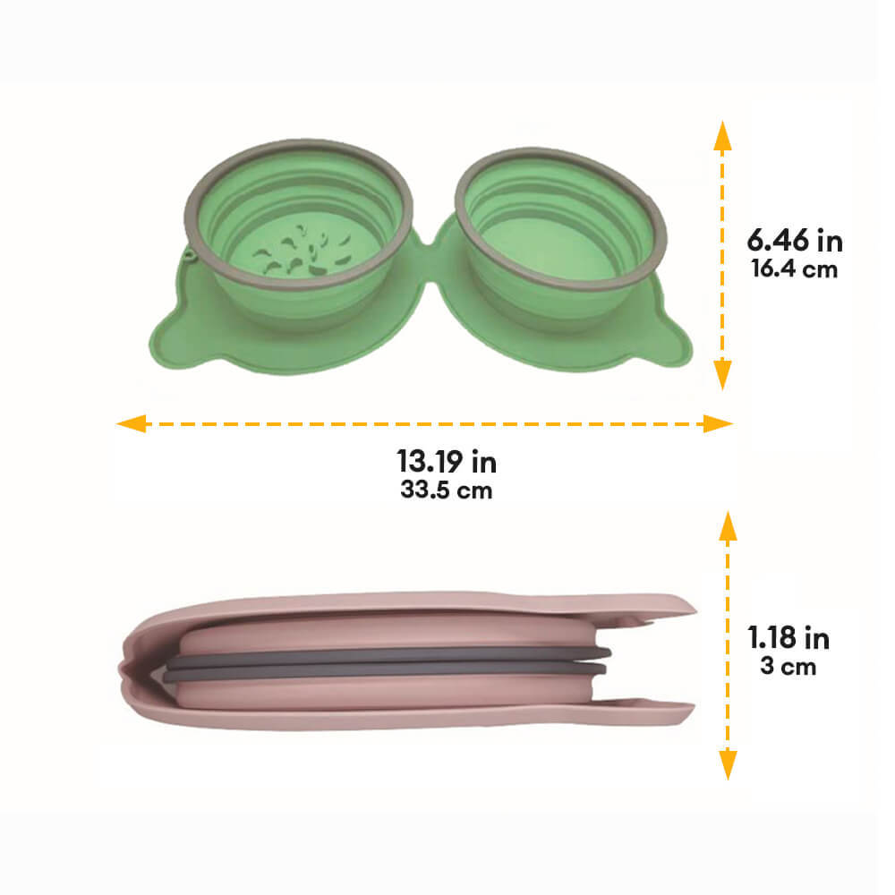 Travel Silicone Non-Toxic Portable Collapsible Dog Water Bowl