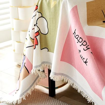Cartoon Cute Puppy Kitten Breathable Home Decoration Large Throw Sofa Cover