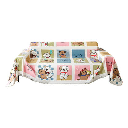Cartoon Cute Puppy Kitten Breathable Home Decoration Large Throw Sofa Cover