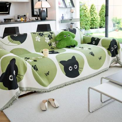 Cartoon Cute Puppy Kitten Breathable Home Decoration Large Throw Sofa Cover