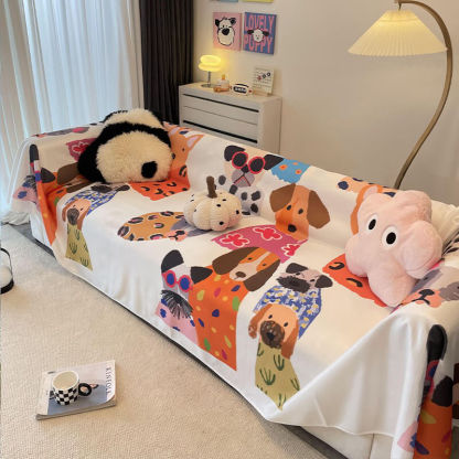 Cartoon Cute Puppy Kitten Breathable Home Decoration Large Throw Sofa 