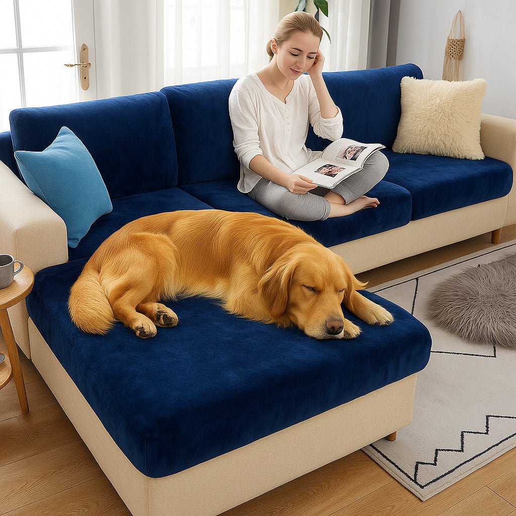 Luxury Shiny Velvet Stretch Full Protection Magic Sofa Cover