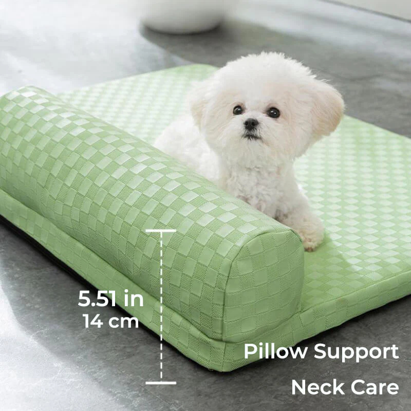 Chequerboard Leather Pet Bed Anti-anxiety Orthopaedic Dog Bed