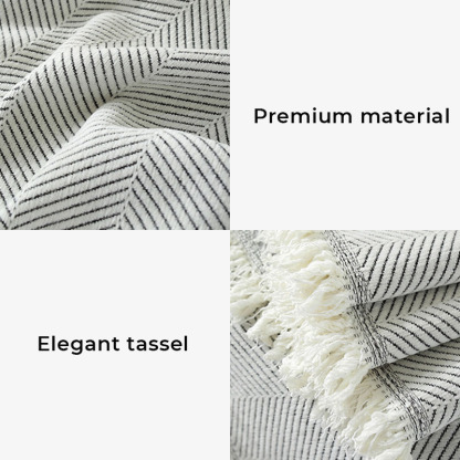 Chenille Blanket Herringbone Tassel Sofa Cover