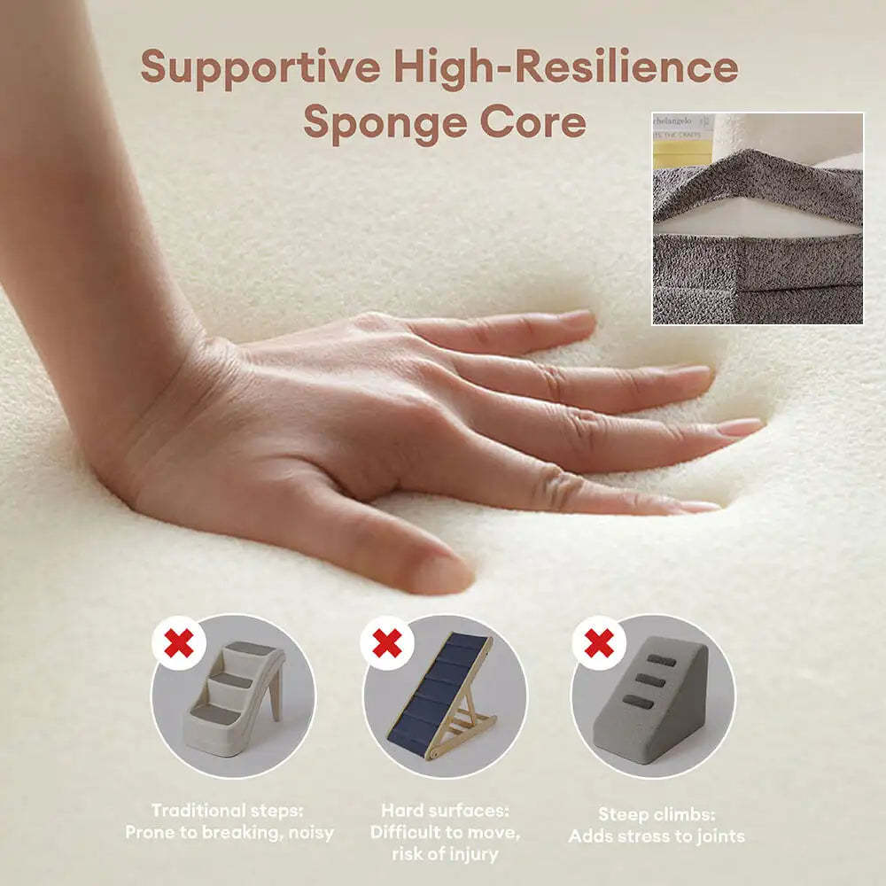 Chenille Durable Scratch-Resistant Foldable Blocks Multi-Level Dog Steps