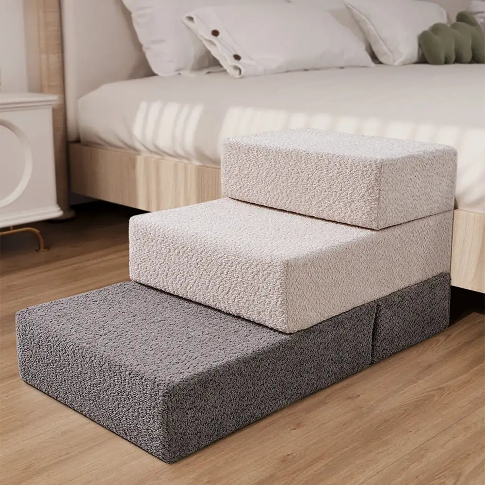 Chenille Durable Scratch-Resistant Foldable Blocks Multi-Level Dog Steps