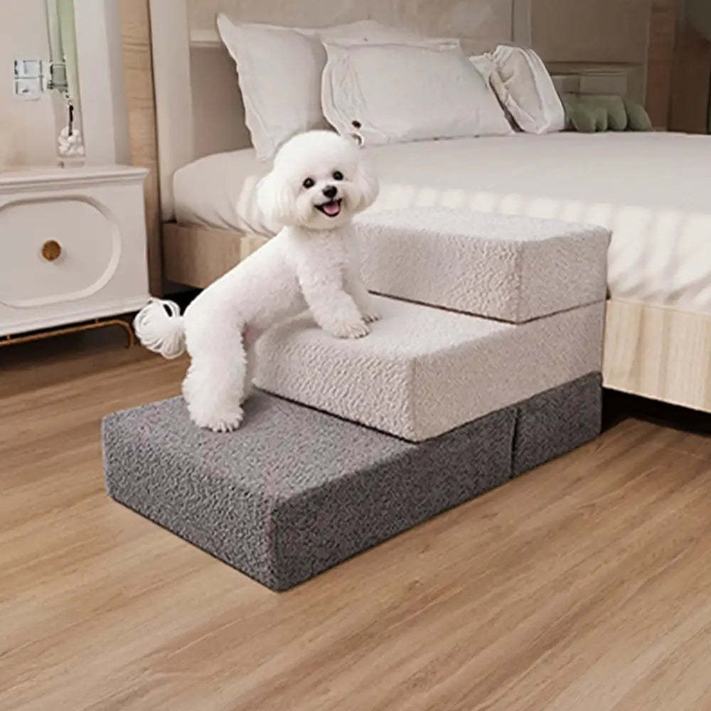 Chenille Durable Scratch-Resistant Foldable Blocks Multi-Level Dog Steps