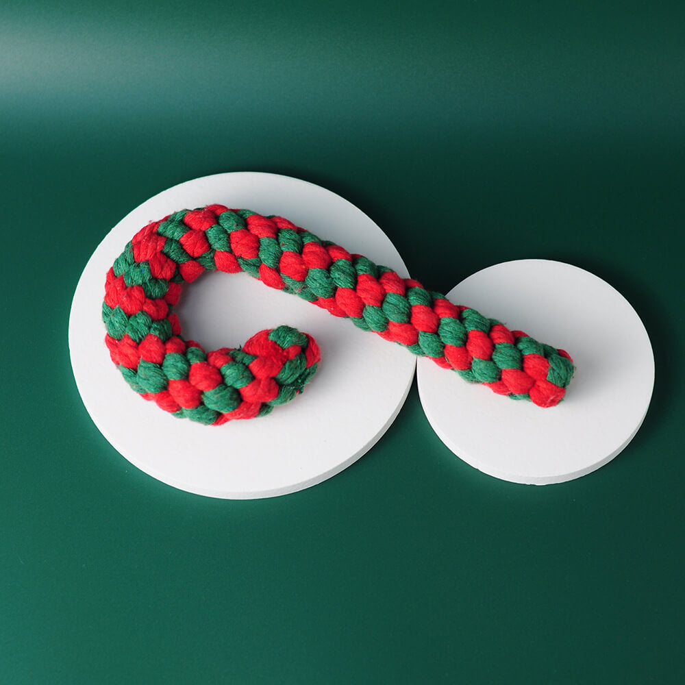 Christmas Cotton Rope Toy Chew Resistant Dog Teething Toys Set