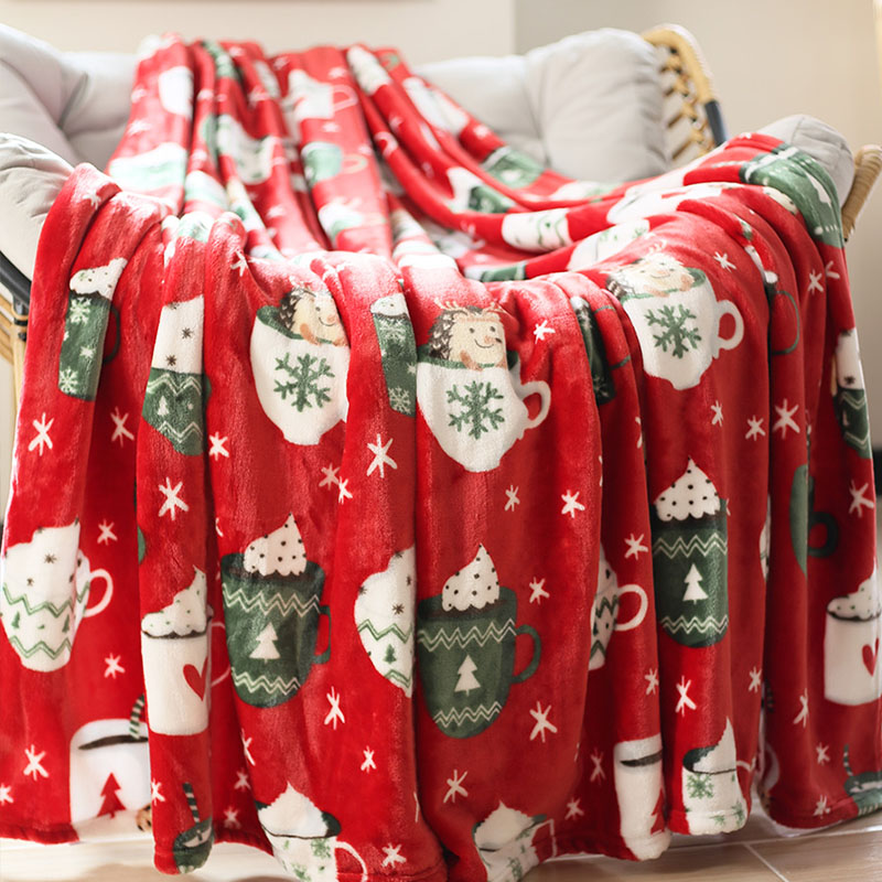Christmas Human Pet Blanket Warm Flannel Winter Throw 