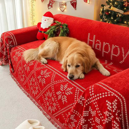 Christmas Decoration Chenille Wear-Resistant Sofa Blanket Sofa Cover