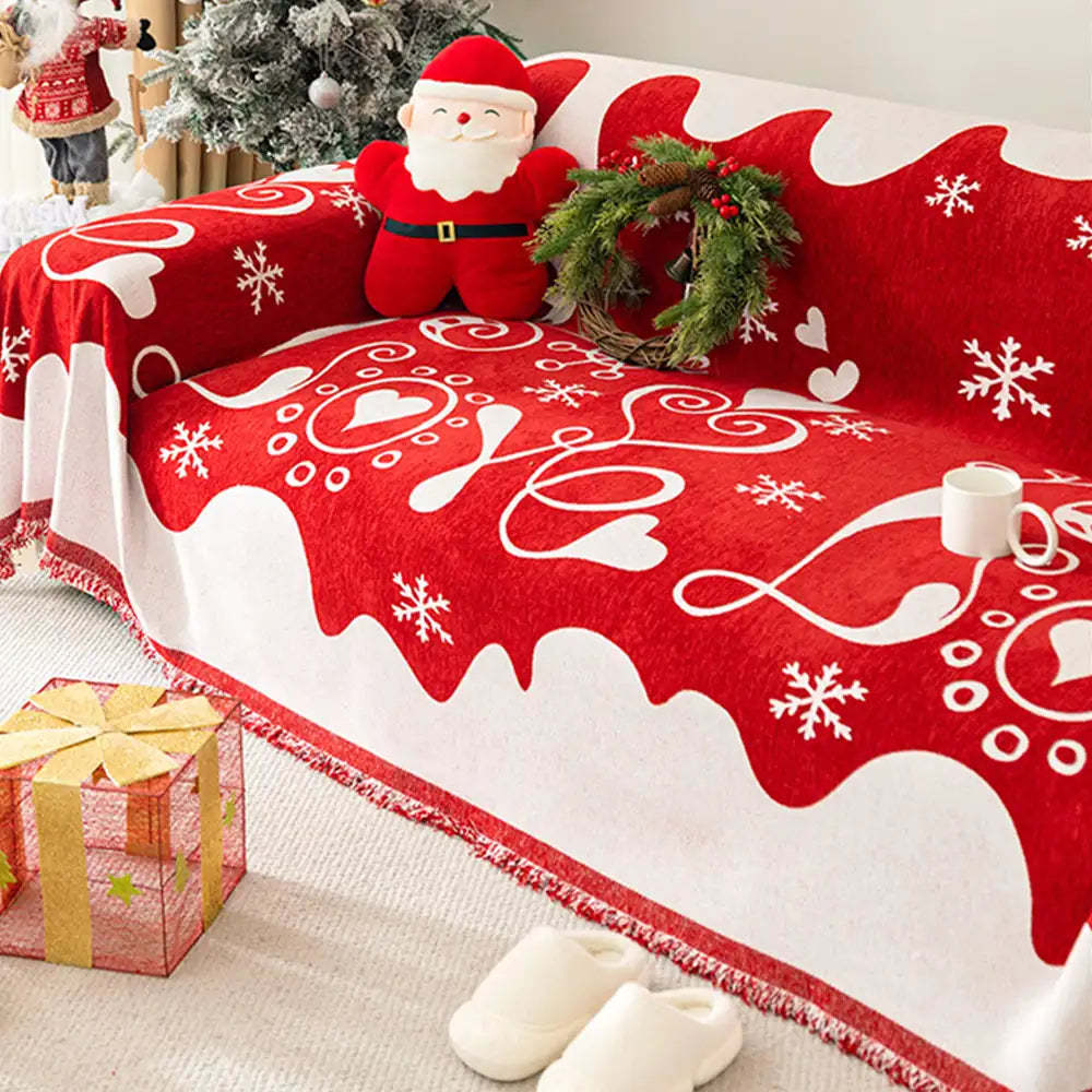 Christmas Decoration Chenille Wear-Resistant Sofa Blanket Sofa Cover