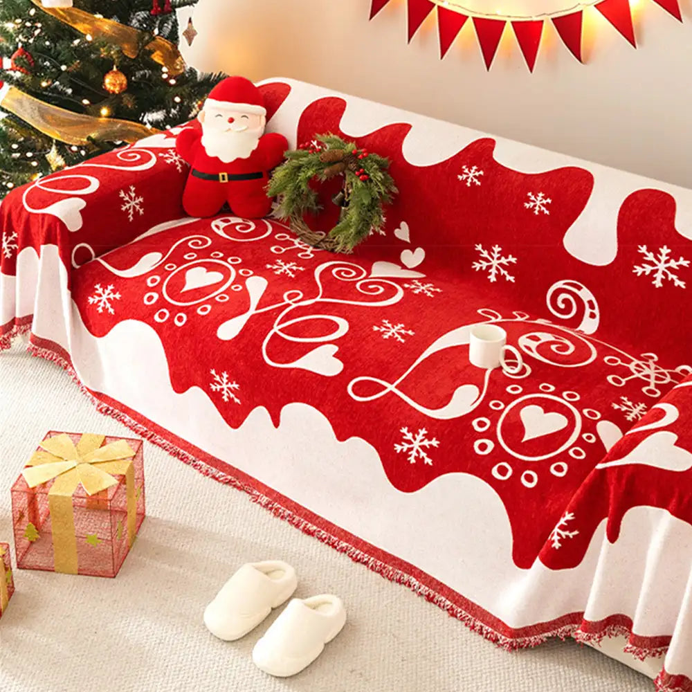 Christmas Decoration Chenille Wear-Resistant Sofa Blanket Sofa Cover