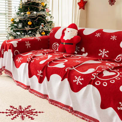Christmas Decoration Chenille Wear-Resistant Sofa Blanket Sofa Cover