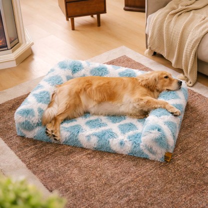 Classic Plaid Orthopaedic Bolster Dog Sofa Bed - Cosy Comfort
